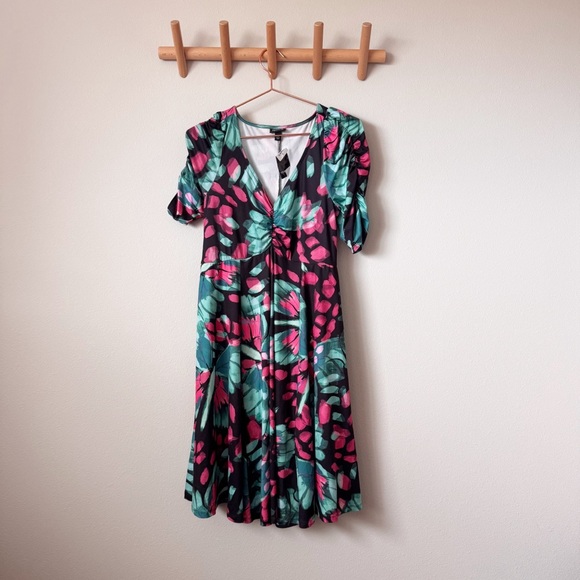 Torrid Cinch Front Butterfly Print Dress - Picture 3 of 15